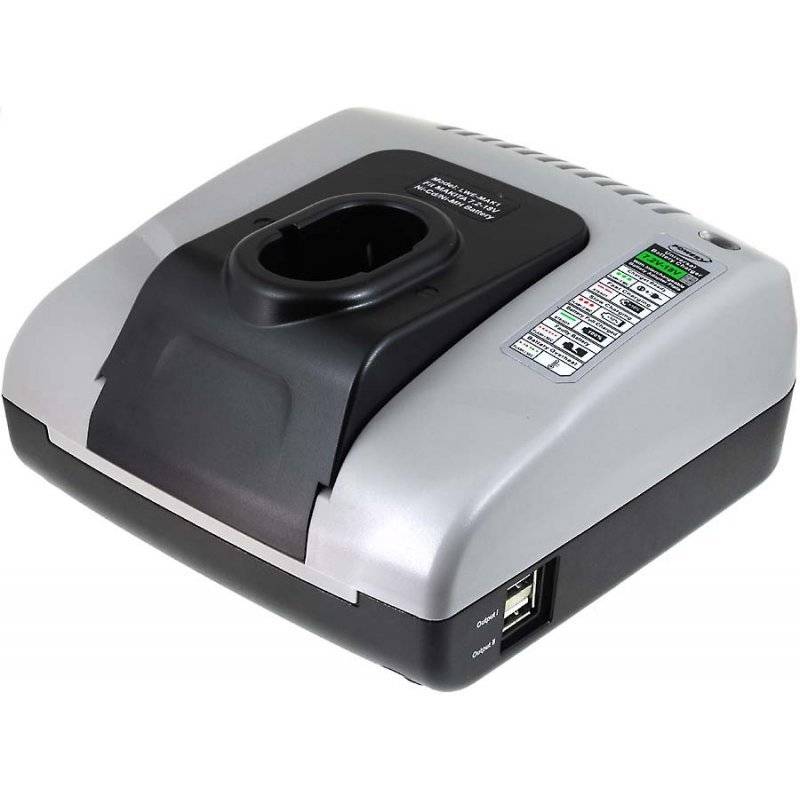 Powery Powery Akku-Ladegerät mit USB kompatibel mit Hitachi Typ UC 18YRL, 7,2V-18V