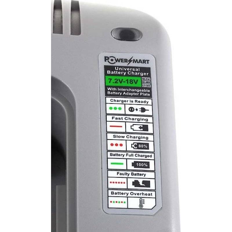 Powery Powery Akku-Ladegerät mit USB kompatibel mit Makita Typ 113119-7, 7,2V-18V