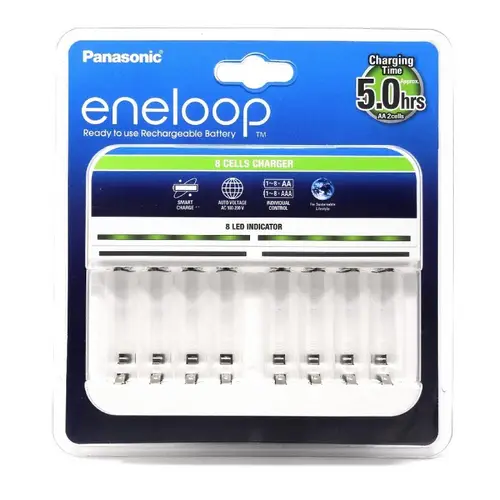 Ladegerät Panasonic eneloop BQ-CC63 für 1-8 NiMH AA, AAA Akkus, 100-240V Ladegerät Panasonic eneloop BQ-CC63 für 1-8 NiMH AA, AAA Akkus, 100-240V
