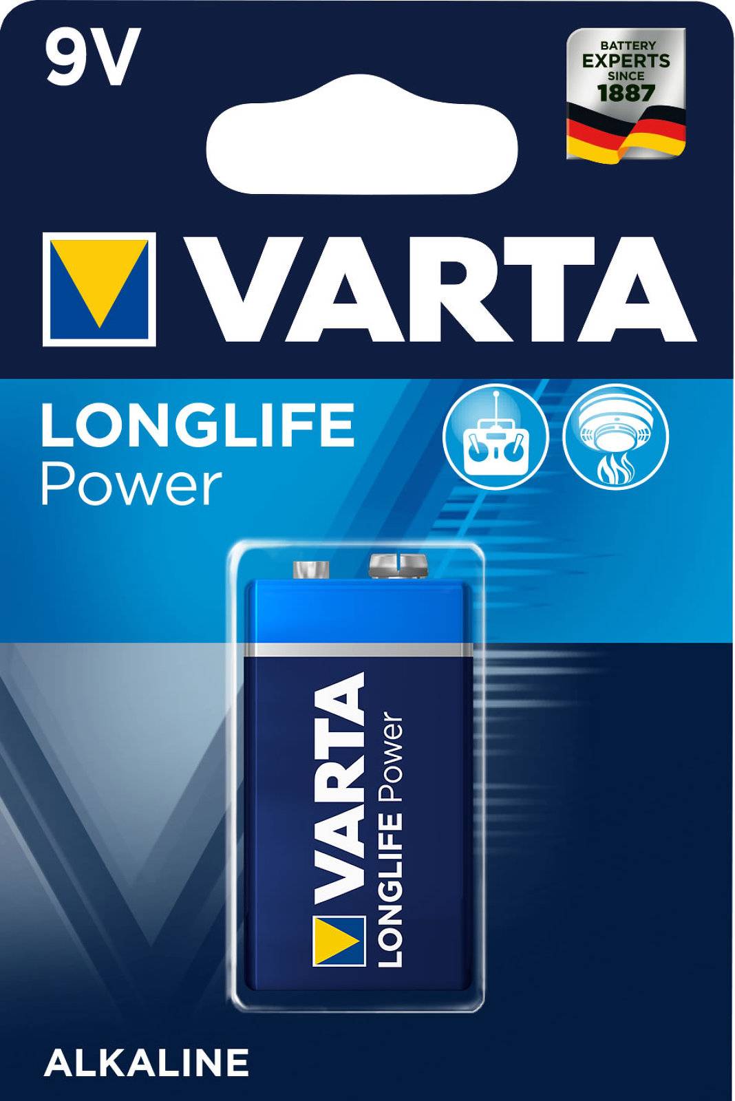 Batterie Varta Typ 6LF22 9V-Blockbatterie 1er Blister, 9V, Alkaline