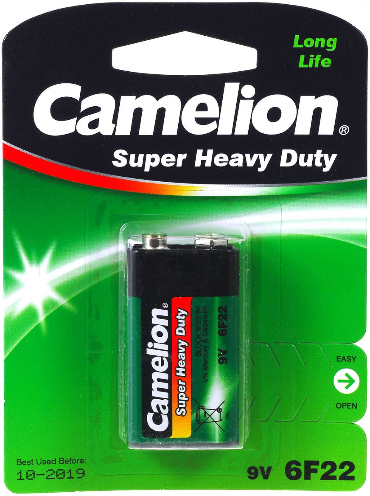 Batterie Camelion Super Heavy Duty 6F22 9-V-Block 1er Blister, 9V, Zink-Kohle