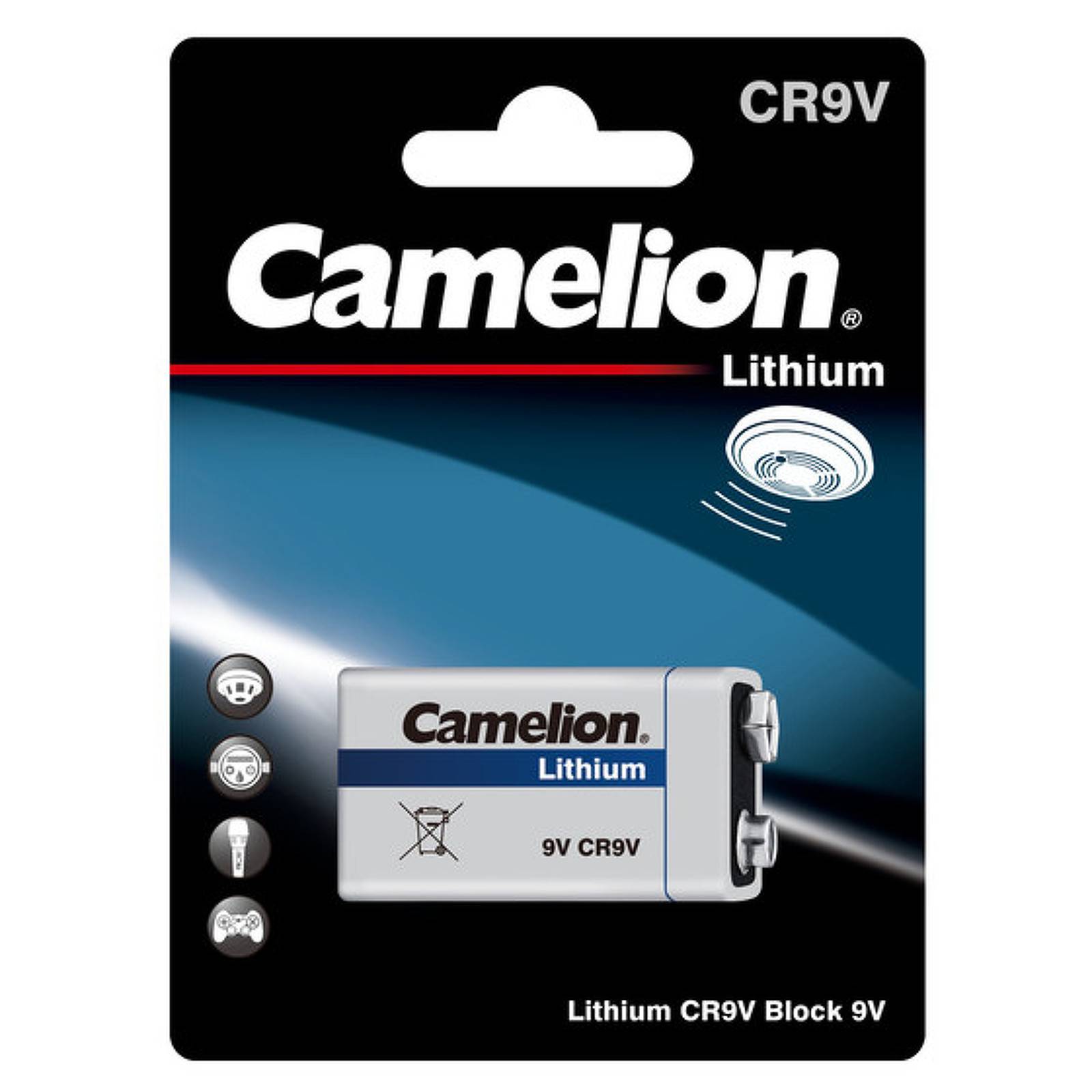 Camelion 10 Jahres Batterie für Rauchmelder Lithium CR9V, 9V, Lithium
