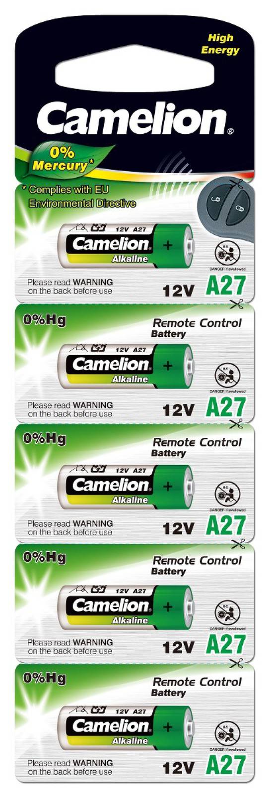 Batterie Camelion LR27A A27 MN27 für Fernbedienungen/Remote Control 5er Blister, 12V, Alkaline