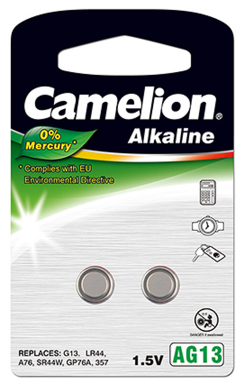Camelion Knopfzelle A76 2er Blister, 1,5V, Alkaline