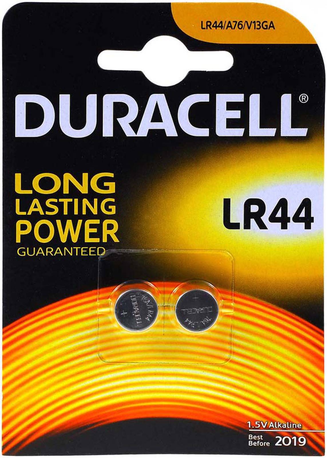 Duracell Knopfzelle LR44 LR1154 AG13 V13GA A76 V13GA 2er Blister, 1,5V, Alkaline
