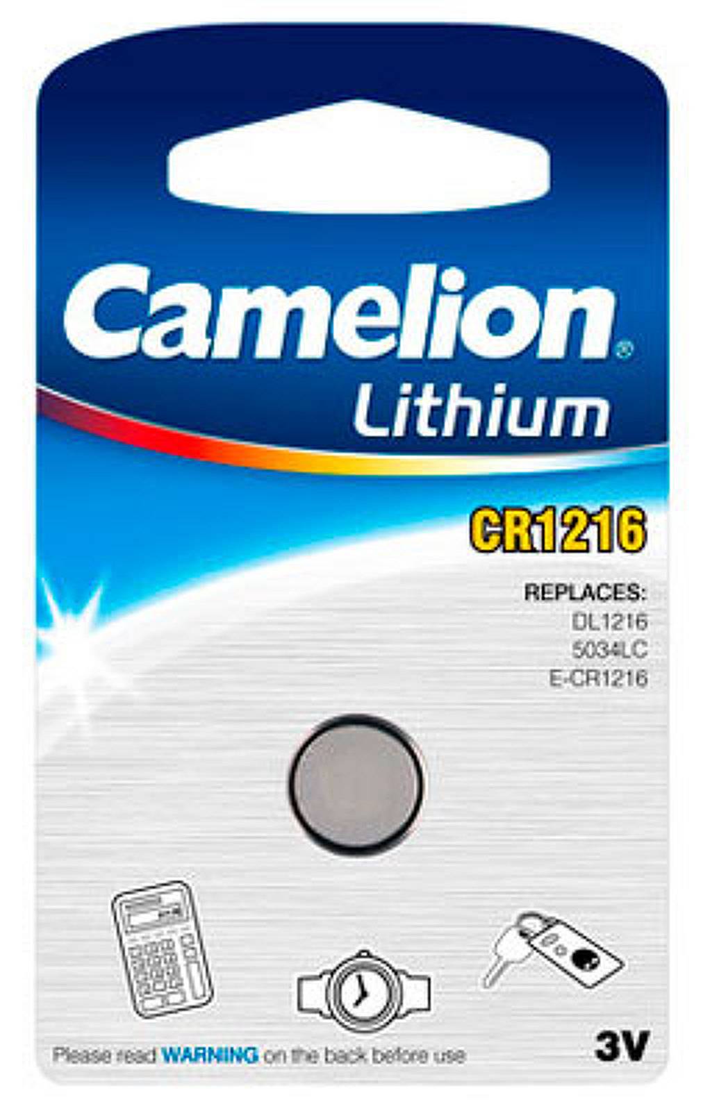 Lithium Knopfzelle Camelion CR1216 1er Blister, 3,0V, Lithium