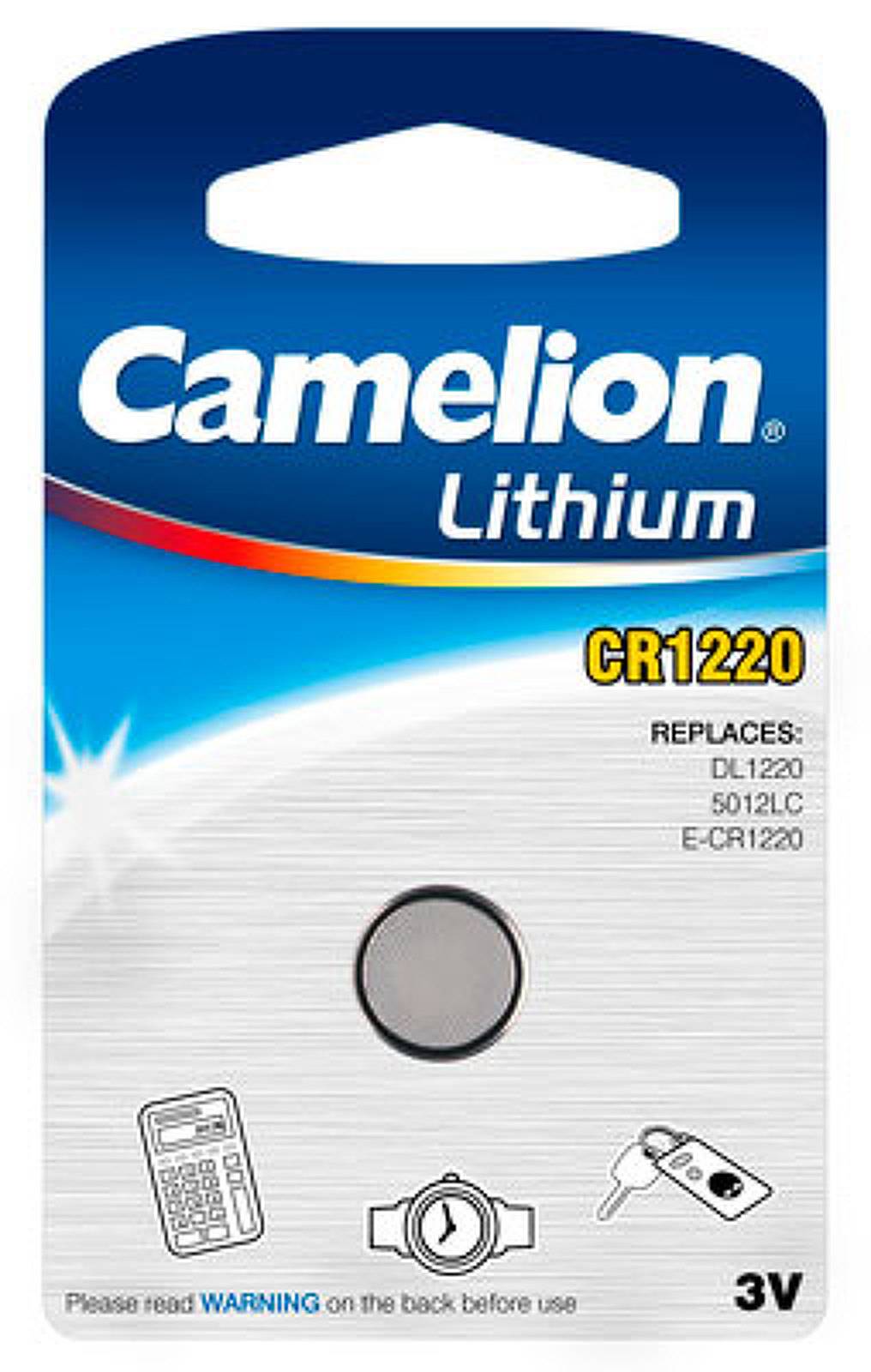 Lithium Knopfzelle Camelion CR1220 1er Blister, 3,0V, Lithium