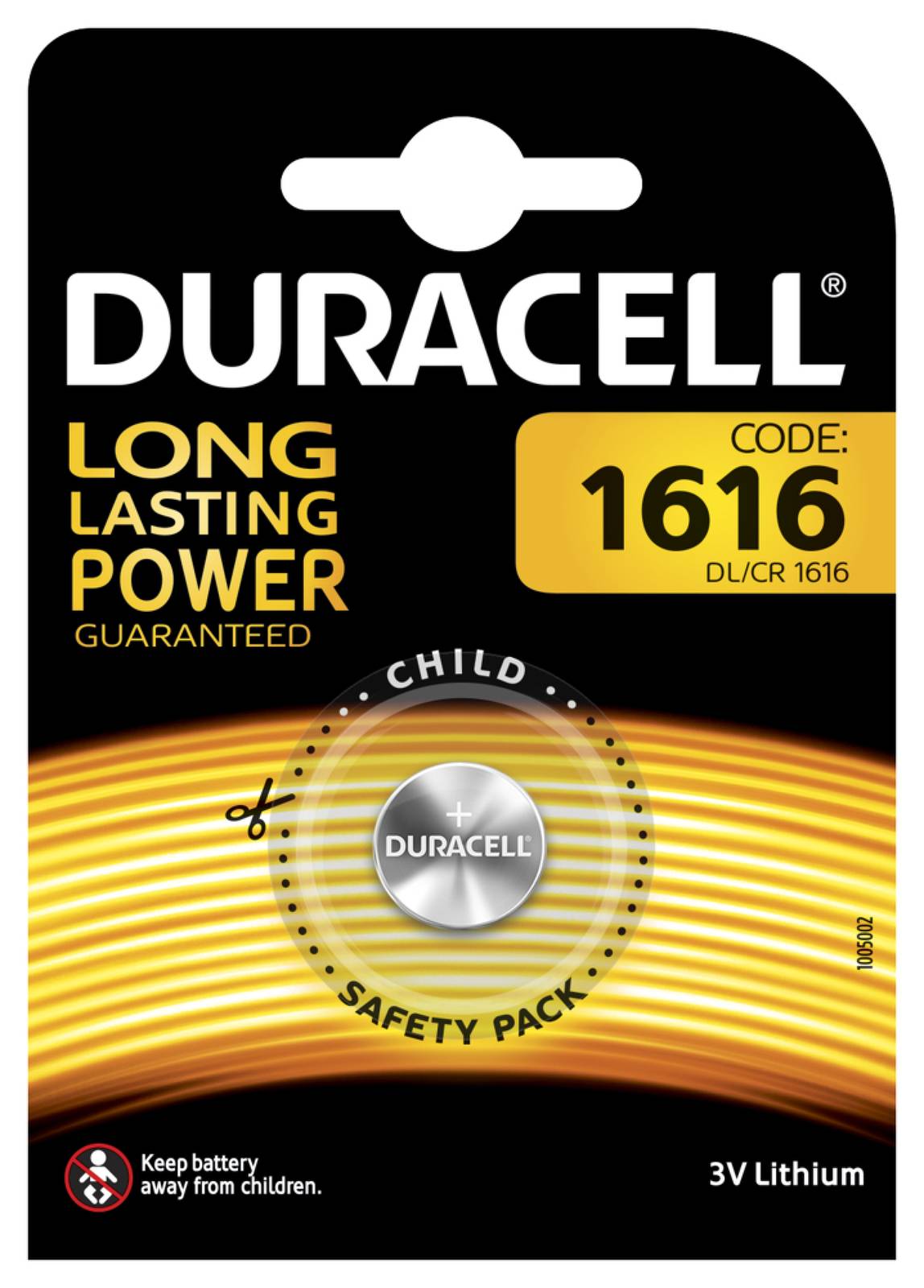 Lithium Knopfzelle Duracell CR1616 1er Blister, 3V, Lithium