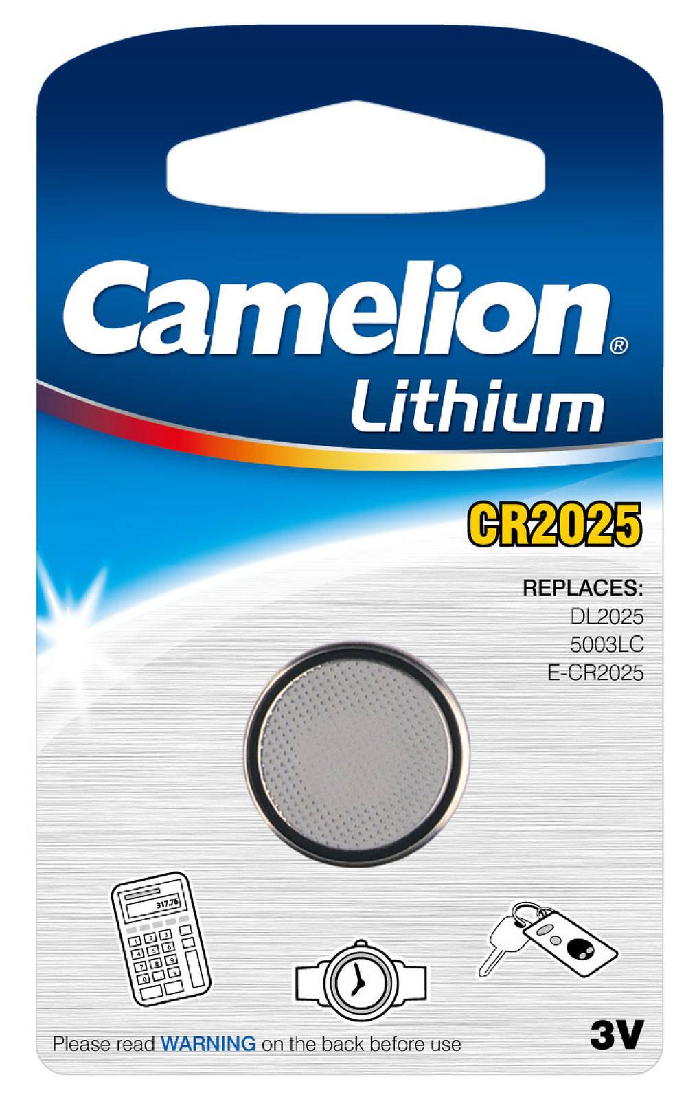 Lithium Knopfzelle Camelion CR2025 1er Blister, 3,0V, Lithium