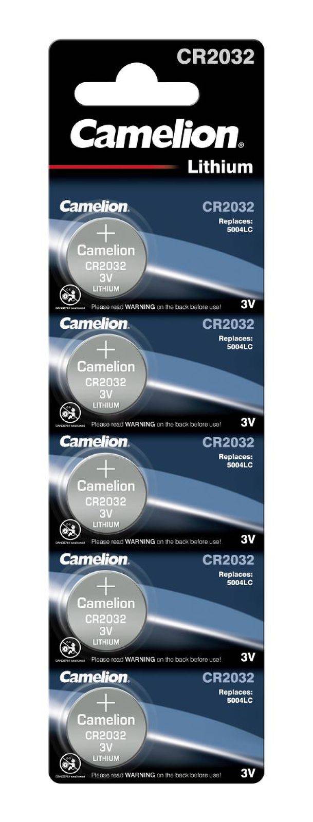Lithium Knopfzelle, Batterie Camelion CR2032 für Pokemon GO Plus 5er Blister, 3V, Lithium