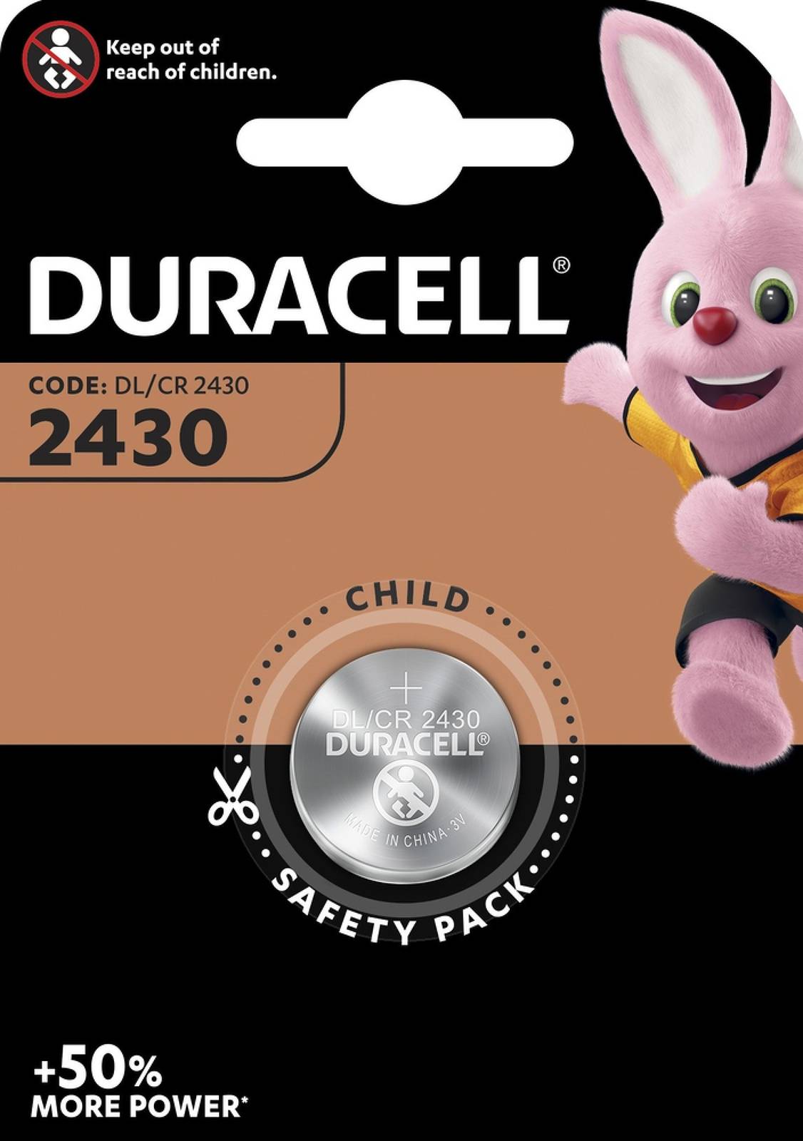 Lithium Knopfzelle Duracell DL2430 1er Blister, 3V, Lithium