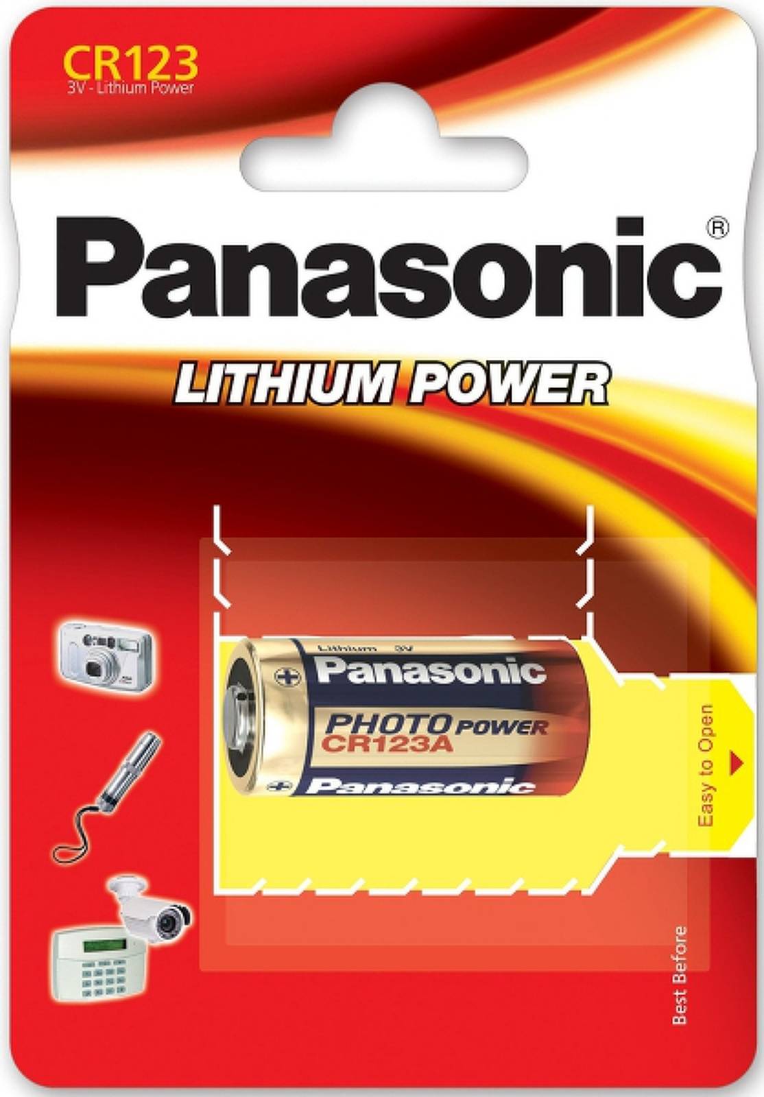 Foto Batterie Panasonic Photo Power 123 CR123A RCR123 1er Blister, 3V, Lithium