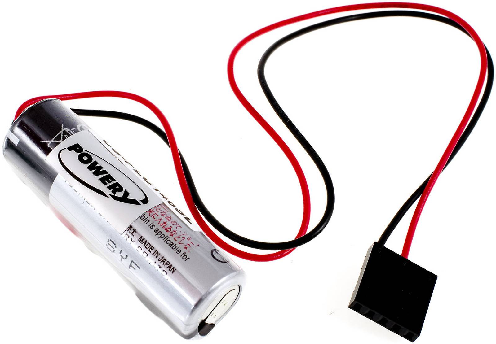 Powery SPS-Lithiumbatterie kompatibel mit Toshiba ER6V mit JAE 5 Pin Stecker, 3,6V, Lithium-Mangandioxid