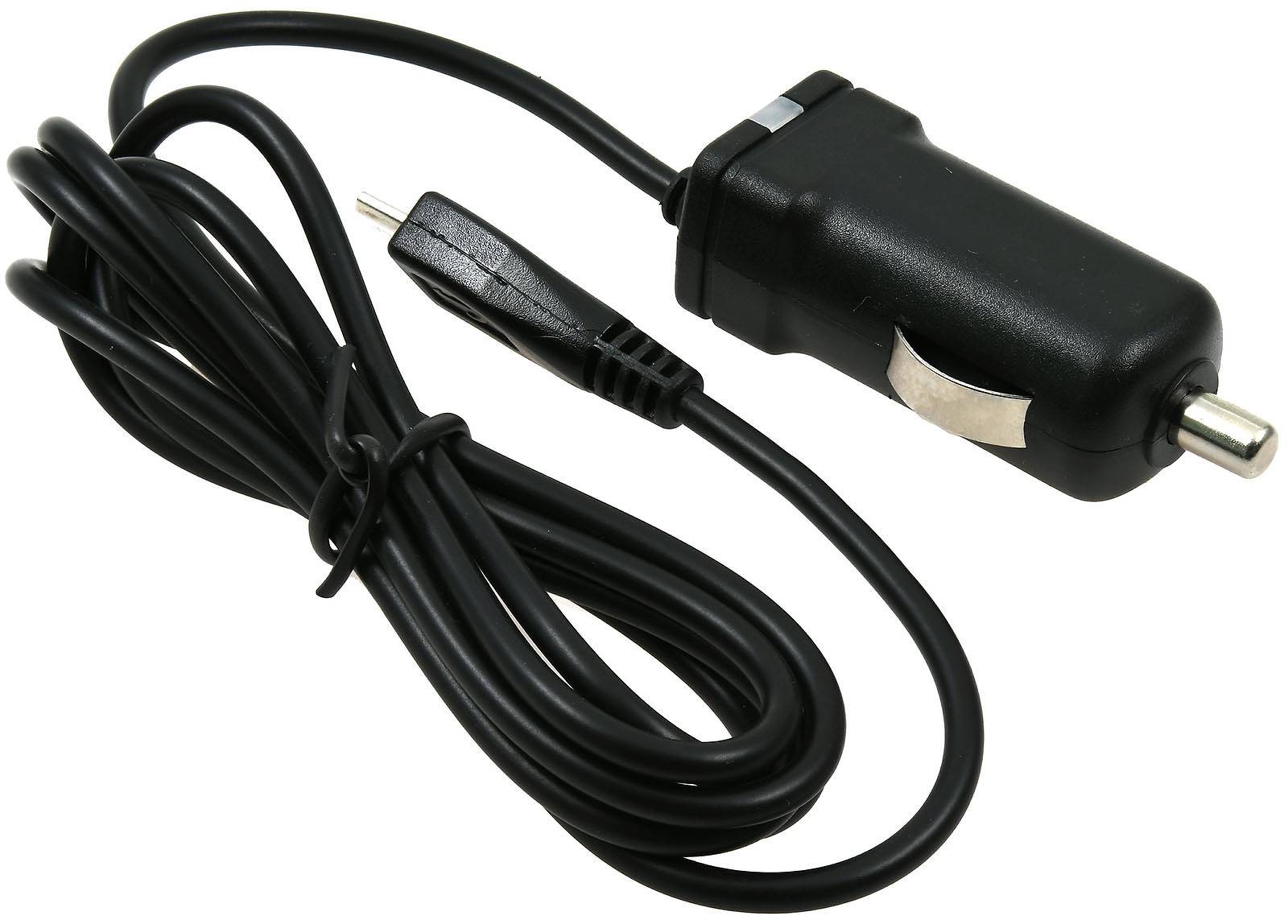 Powery KfZ-Ladekabel mit Micro-USB 1A Schwarz für Nokia3606, 12V-24V