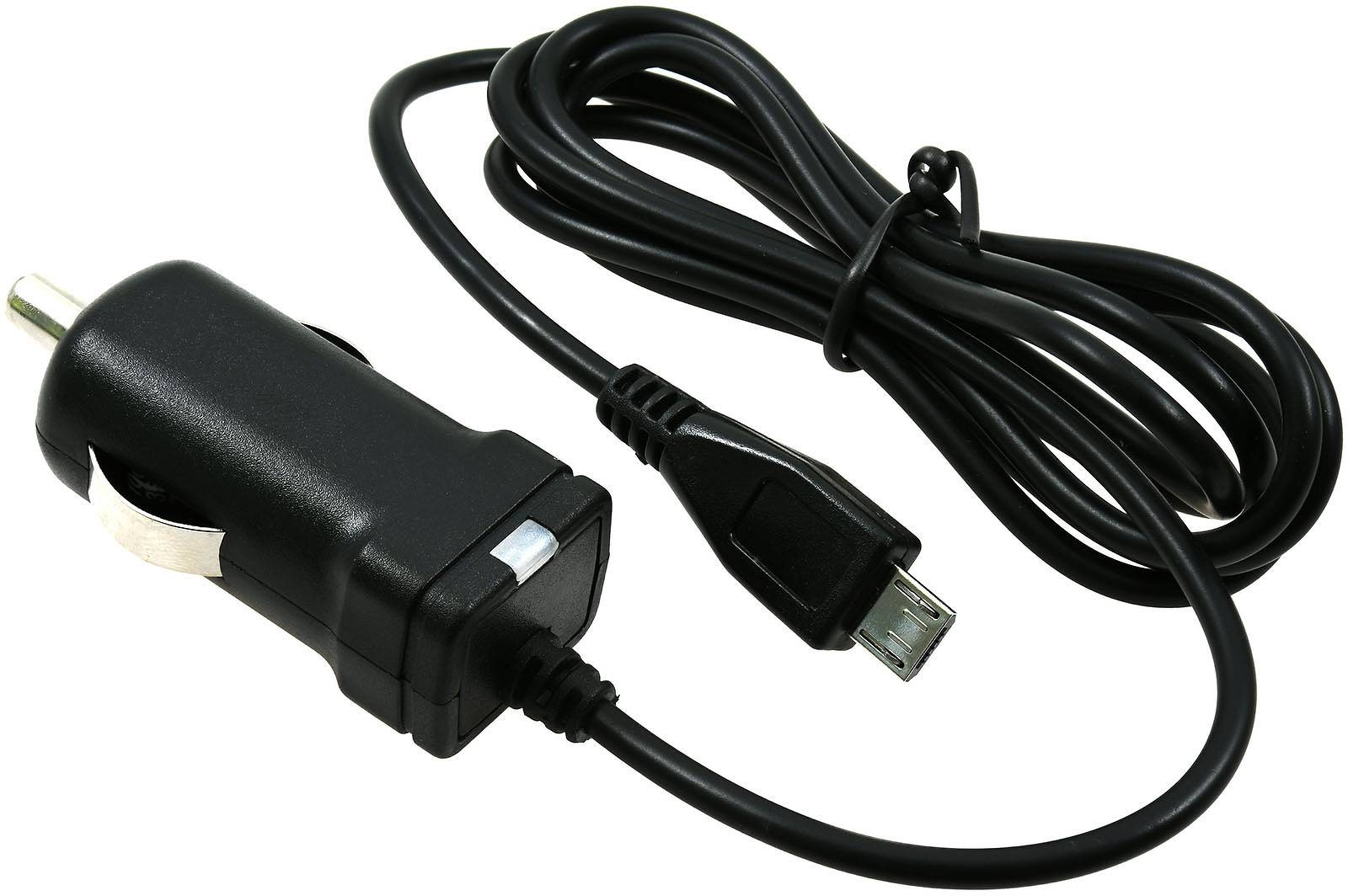 Powery KfZ-Ladekabel mit Micro-USB 1A Schwarz für Nokia3606, 12V-24V