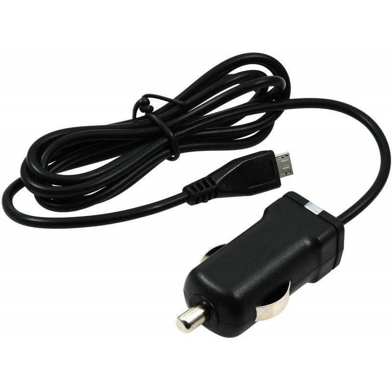 Powery KfZ-Ladekabel mit Micro-USB 1A Schwarz für Motorola XT615 Motoluxe, 12V-24V