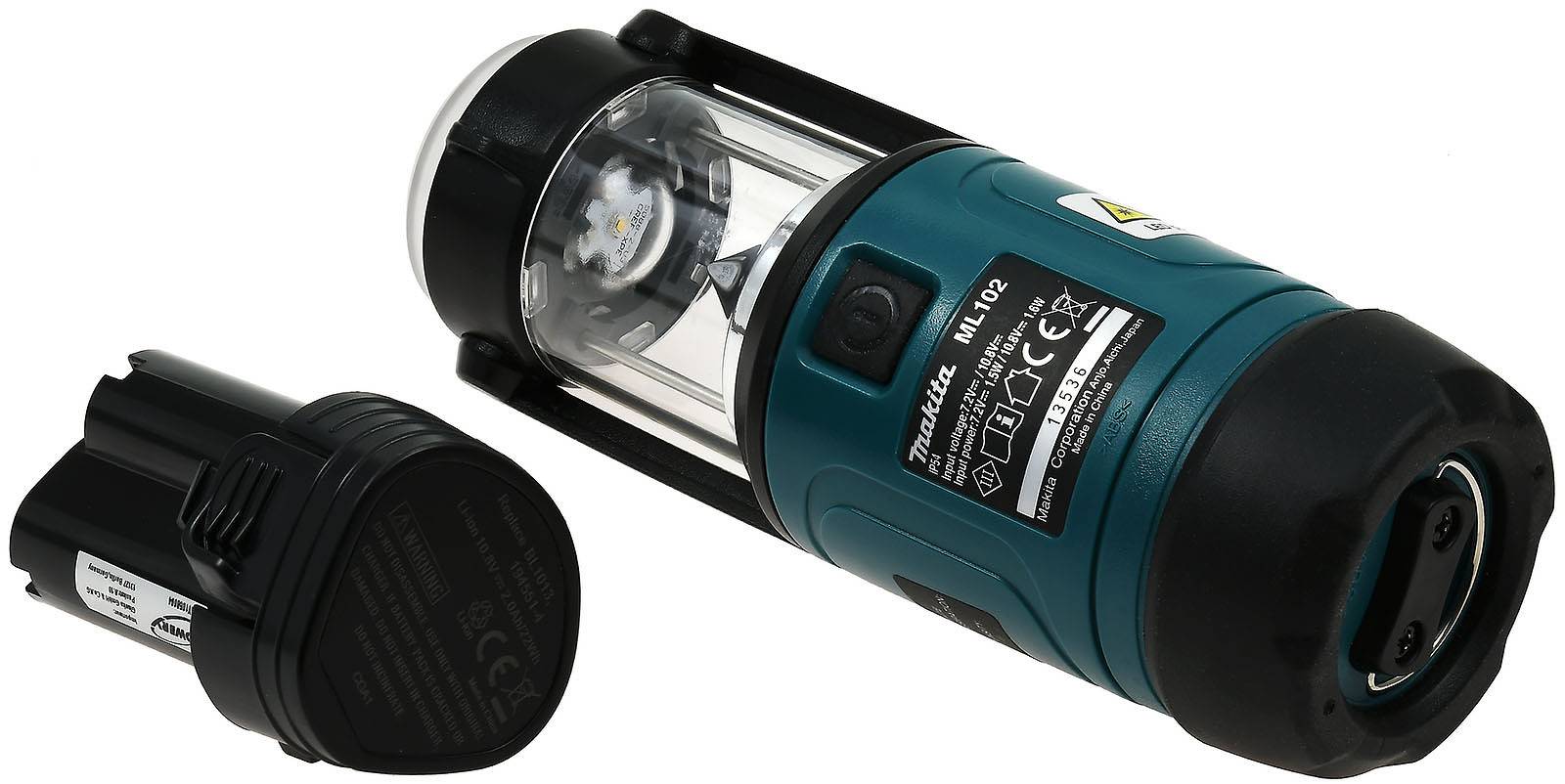 Makita Akku-Lampe ML102 7,2V-10,8V inklusive Typ BL1013 10,8V Akku, 10,8V, Li-Ion