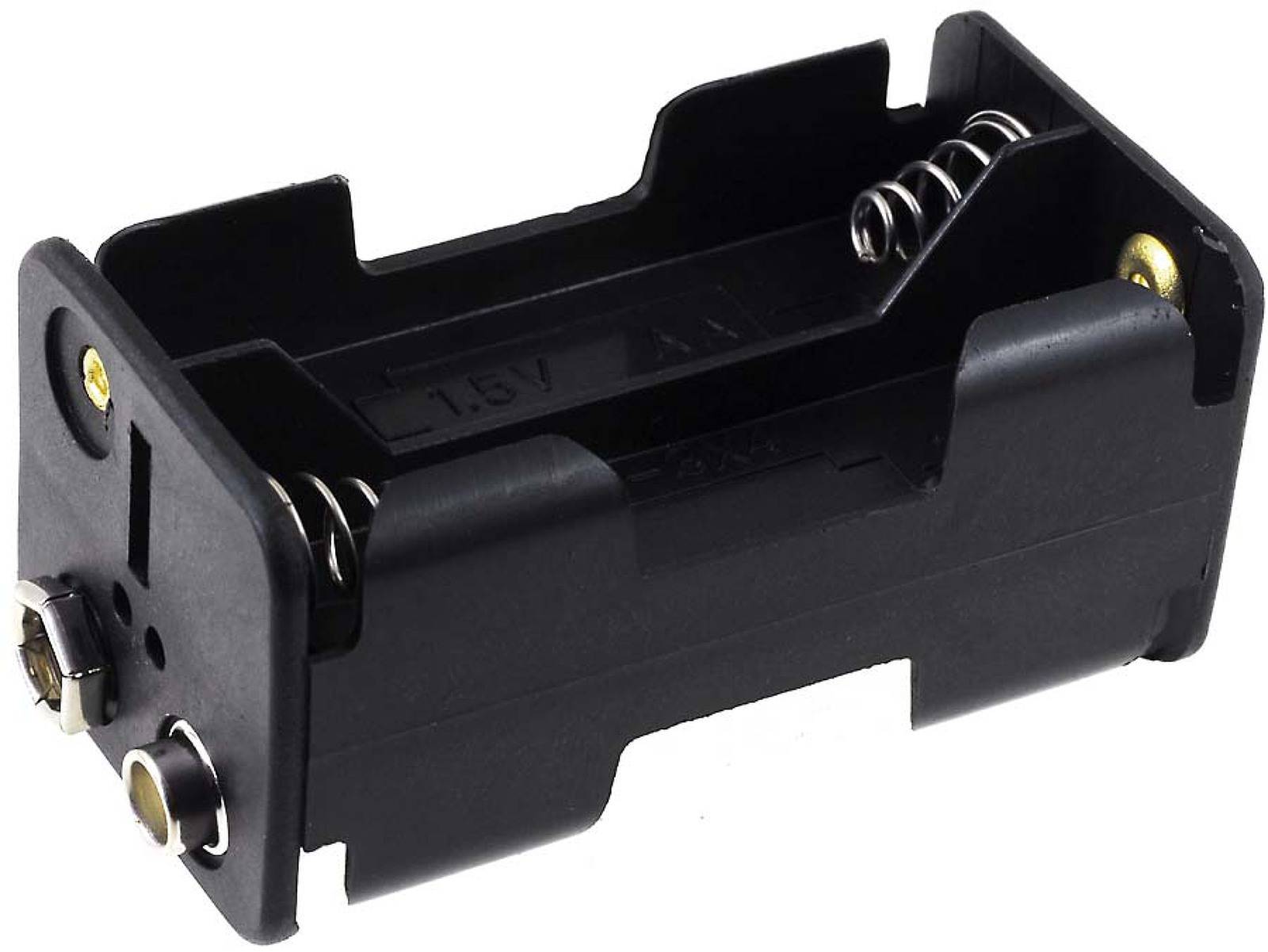 Powery Batteriehalter für 4x Mignon/AA Batterien mit Clip-Anschluss