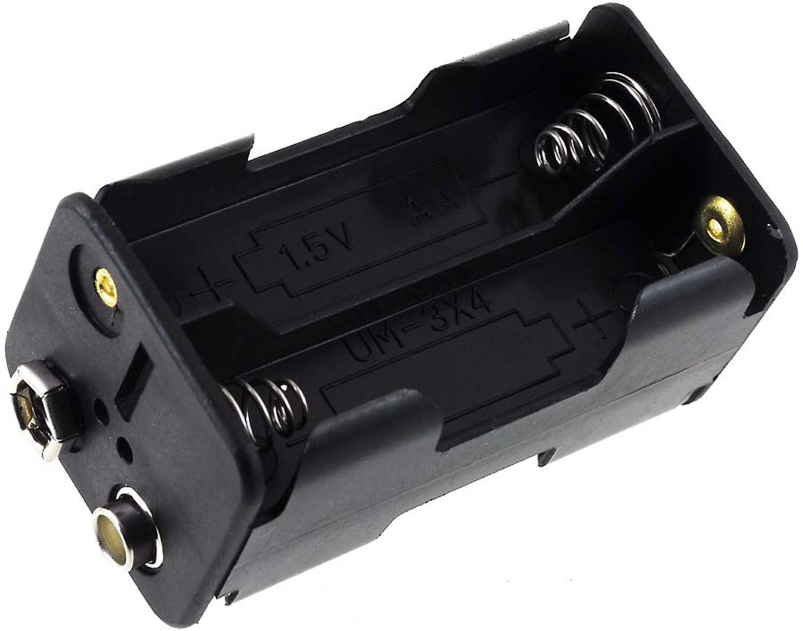 Powery Batteriehalter für 4x Mignon/AA Batterien mit Clip-Anschluss