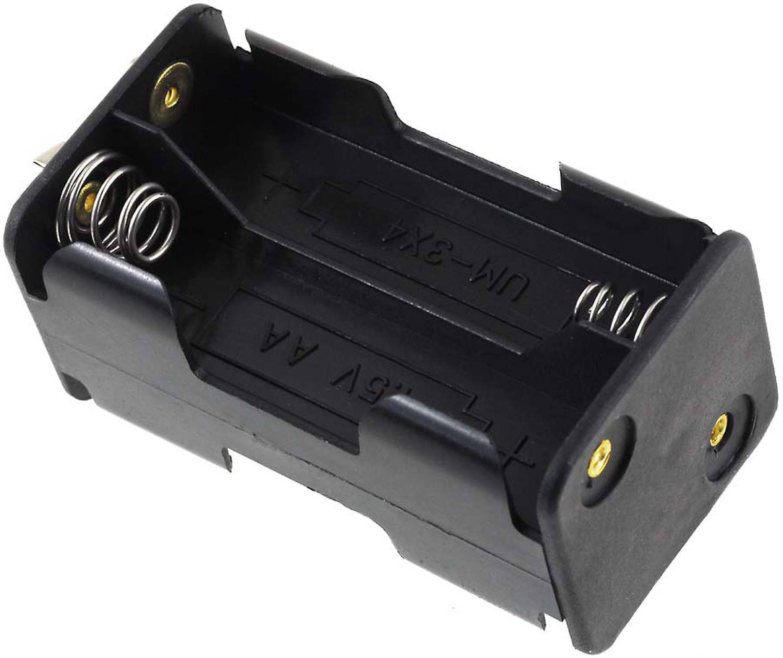 Powery Batteriehalter für 4x Mignon/AA Batterien mit Clip-Anschluss