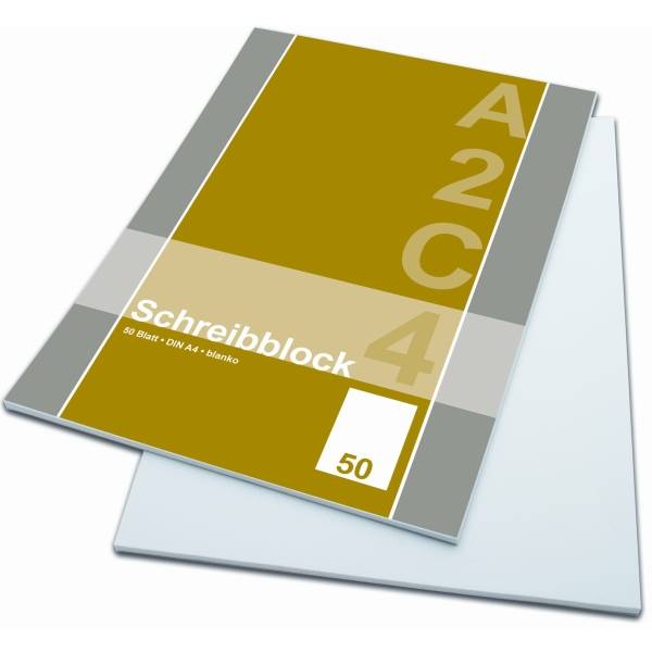 Briefblock A4 70g/qm holzfrei blanko VE=50 Blatt
