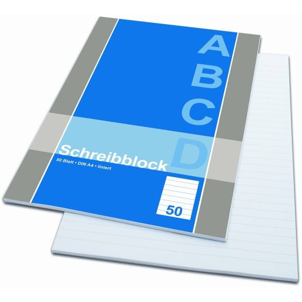 Briefblock A4 70g/qm holzfrei liniert VE=50 Blatt