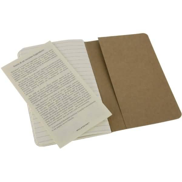 Notizheft Cahier P A6 9x14cm VE=3 Stück liniert packpapierbraun