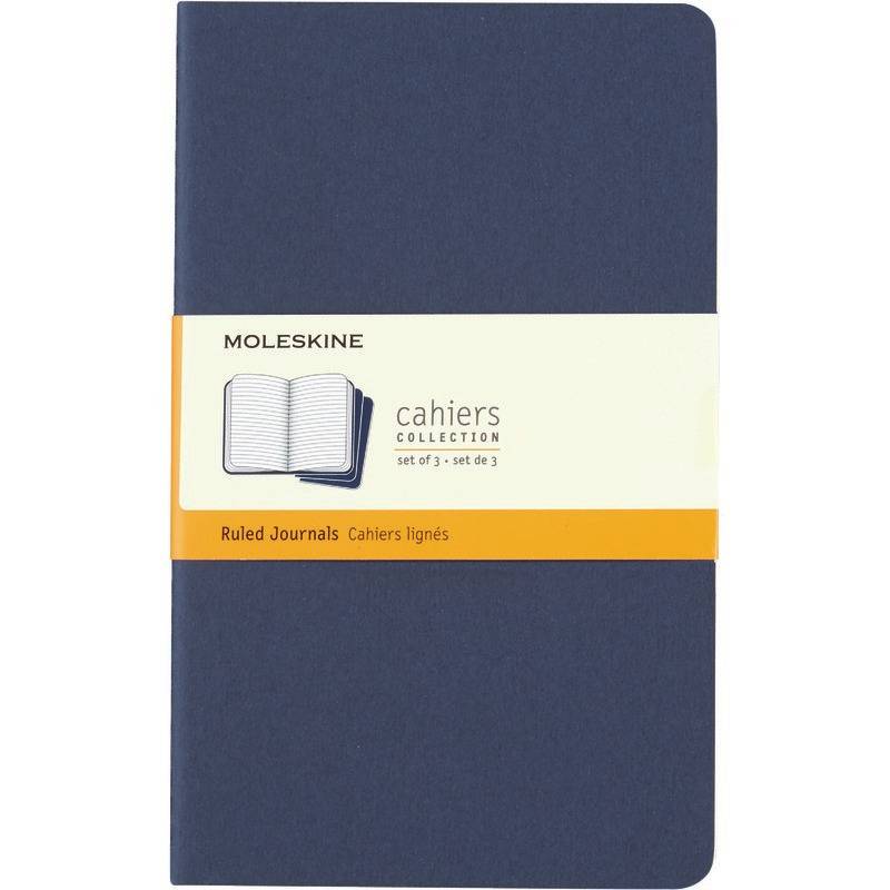 Moleskine Cahier Large - Notizbuch - 130 x 210 mm - 40 Blatt / 80 Seiten - elfenbeinfarbenes Papier - Liniert - Schwarz