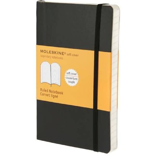 Notizbuch P A6 9x14cm liniert Softcover schwarz