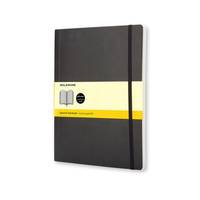 Moleskine Classic XL, Monochromatisch, Schwarz, 192 Blätter, 70 g/m², Kariertes Papier, Softcover