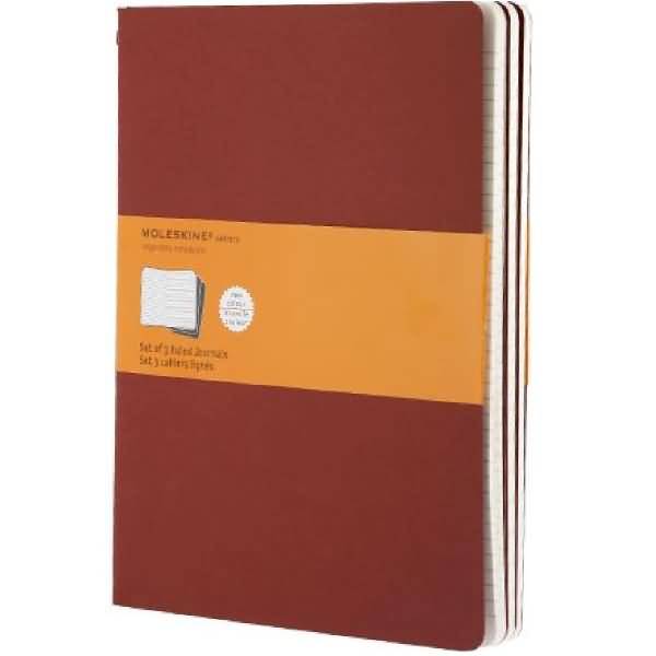 Notizheft Cahier XL 19x25cm VE=3 Stück liniert preiselbeerrot