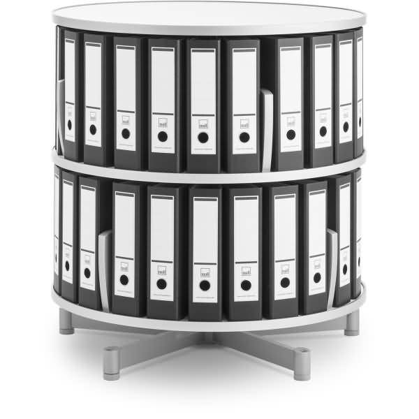Ordnerdrehsäule Multifile 2 Etagen 48 Ordner weiß