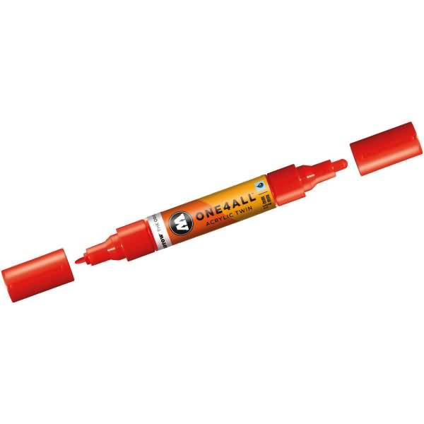 Permanentmarker One4All Acrylic Twin nachfüllbar 1,5 und 4mm verkehrsrot