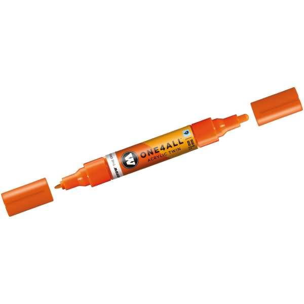 Permanentmarker One4All Acrylic Twin nachfüllbar 1,5 und 4mm dare orange