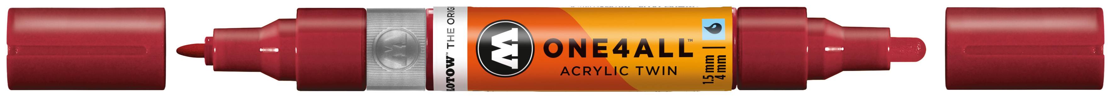 Permanentmarker One4All Acrylic Twin nachfüllbar 1,5 und 4mm burgundrot