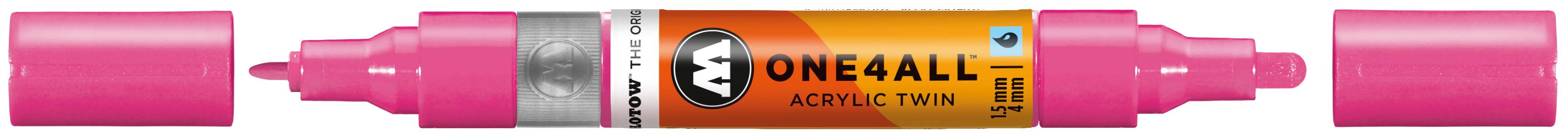 Permanentmarker One4All Acrylic Twin nachfüllbar 1,5 und 4mm neonpink