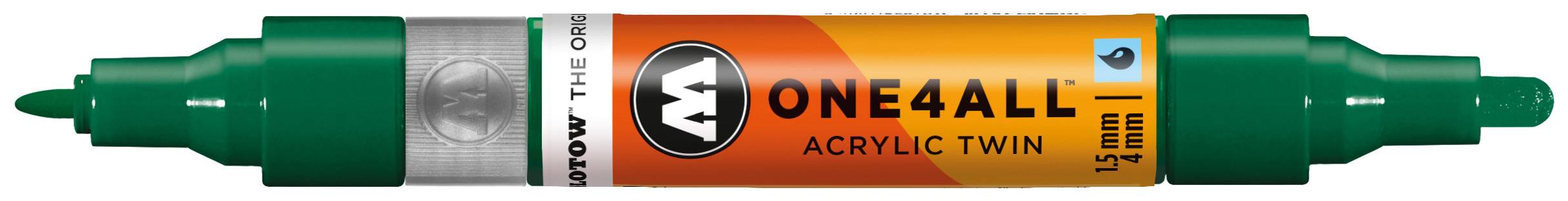 Permanentmarker One4All Acrylic Twin nachfüllbar 1,5 und 4mm mister green