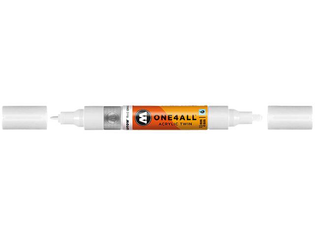 Permanentmarker One4All Acrylic Twin nachfüllbar 1,5 und 4mm signalweiß