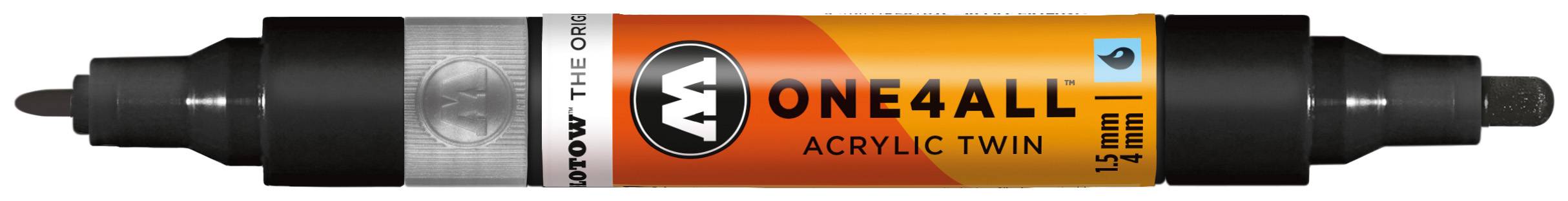 Acrylmarker ONE4ALL ACRYLIC TWIN 1,5-4mm, Nr. 180, signalschwarz