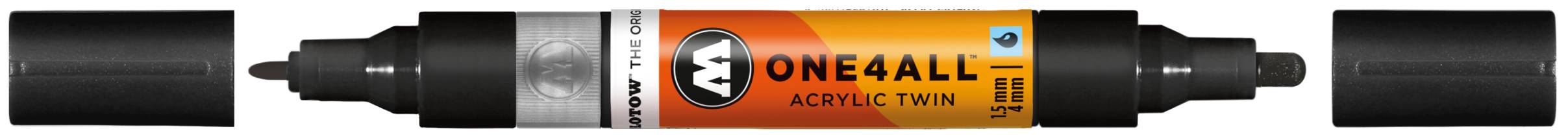 Acrylmarker ONE4ALL ACRYLIC TWIN 1,5-4mm, Nr. 180, signalschwarz