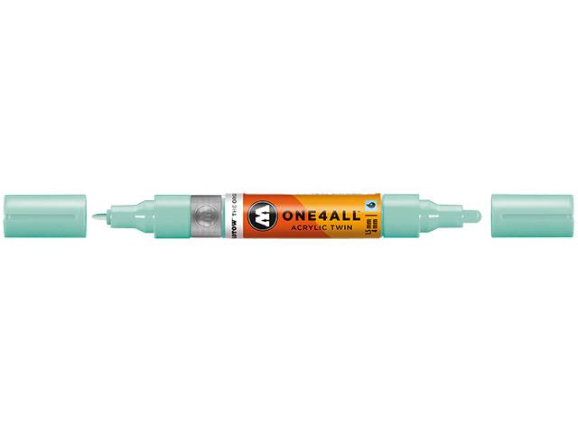 Permanentmarker One4All Acrylic Twin nachfüllbar 1,5 und 4mm lagoblau pastell