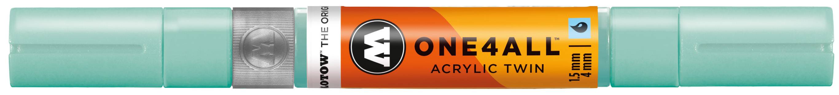 Permanentmarker One4All Acrylic Twin nachfüllbar 1,5 und 4mm lagoblau pastell