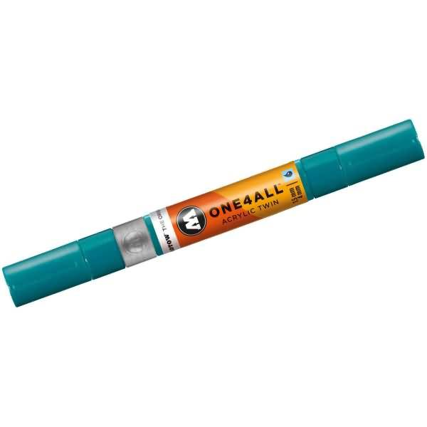 Permanentmarker One4All Acrylic Twin nachfüllbar 1,5 und 4mm lagunenblau