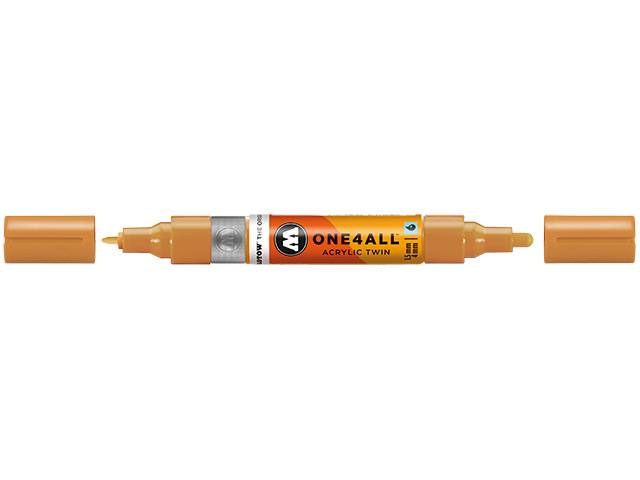 Permanentmarker One4All Acrylic Twin nachfüllbar 1,5 und 4mm ockerbraun hell