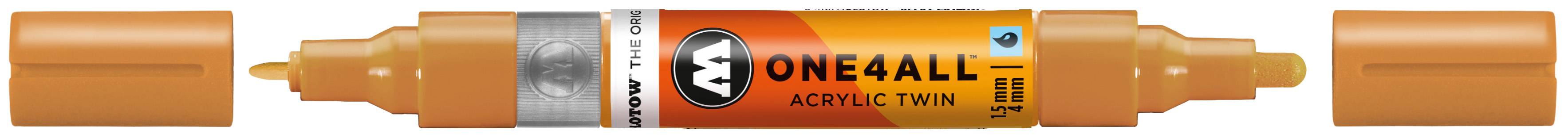 Permanentmarker One4All Acrylic Twin nachfüllbar 1,5 und 4mm ockerbraun hell