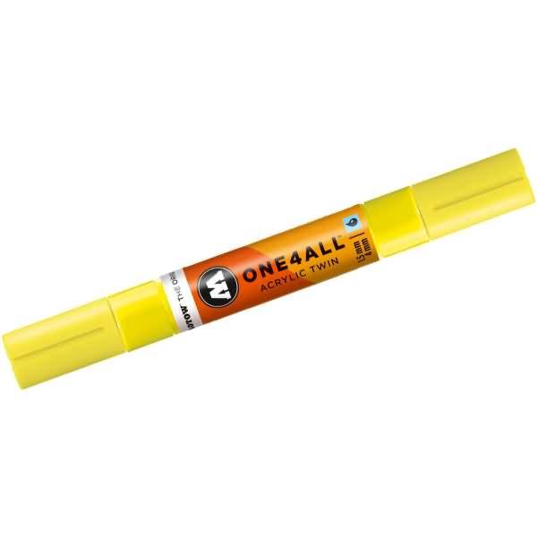 Permanentmarker One4All Acrylic Twin nachfüllbar 1,5 und 4mm neongelb fluorecent