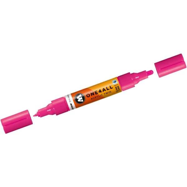 Permanentmarker One4All Acrylic Twin nachfüllbar 1,5 und 4mm neonpink fluorecent
