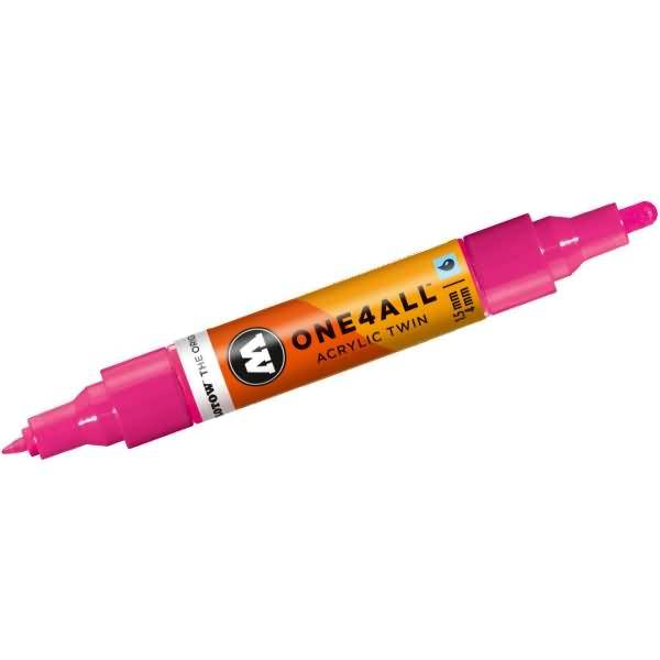 Permanentmarker One4All Acrylic Twin nachfüllbar 1,5 und 4mm neonpink fluorecent
