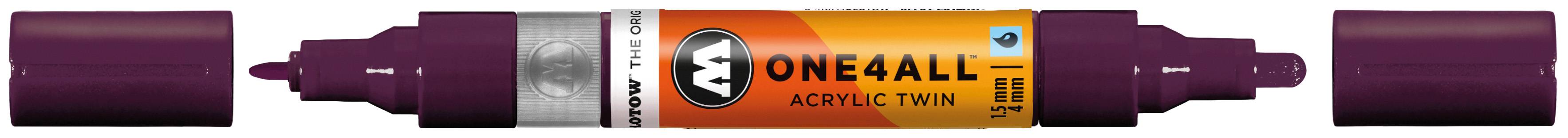 Permanentmarker One4All Acrylic Twin nachfüllbar 1,5 und 4mm purpurviolett