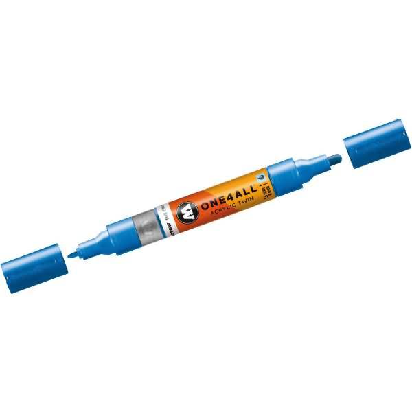 Permanentmarker One4All Acrylic Twin nachfüllbar 1,5 und 4mm metallic blau